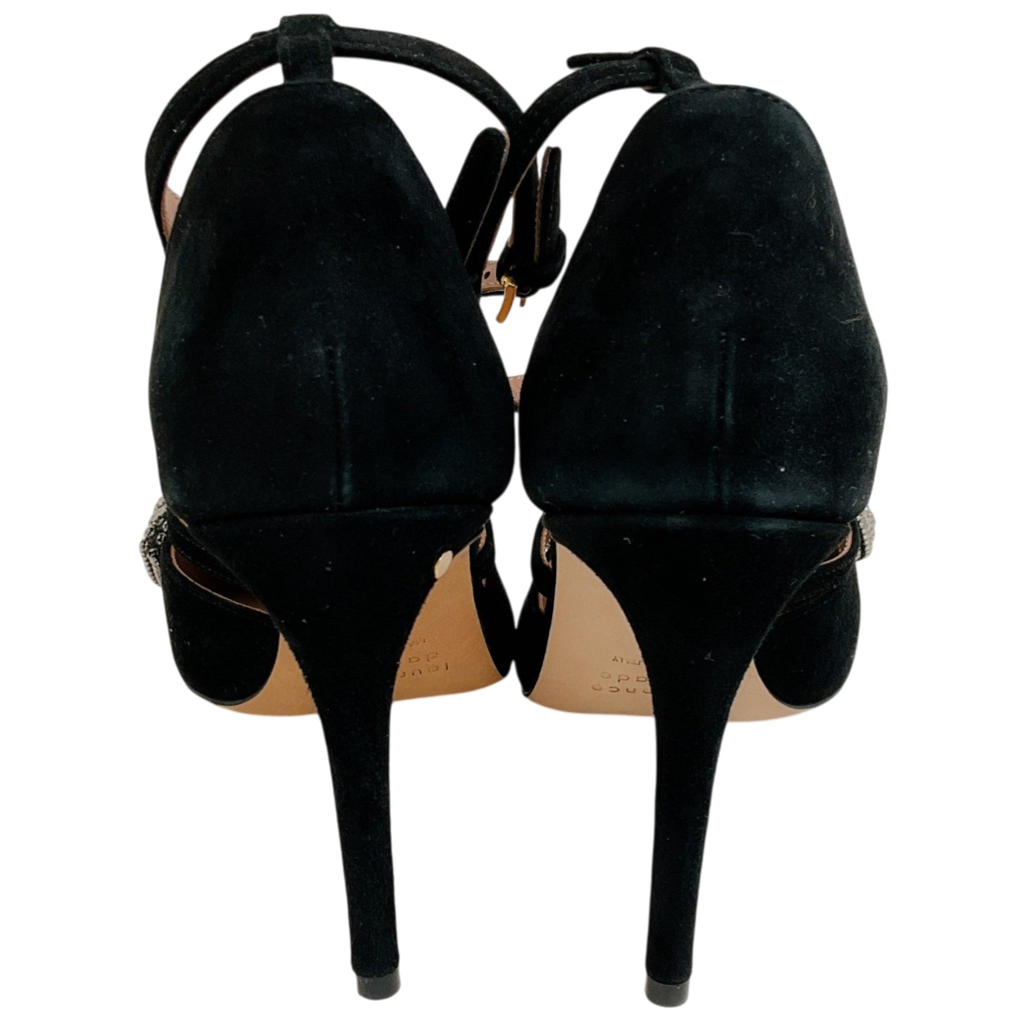 Laurence Dacade Black Suede Faye Pumps with Strass Bow