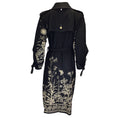 Load image into Gallery viewer, HIGH Black Embroidered Double Breasted Wool Trench Coat
