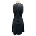 Load image into Gallery viewer, Tomas Maier Navy Blue Sleeveless V-Neck Leather Dress
