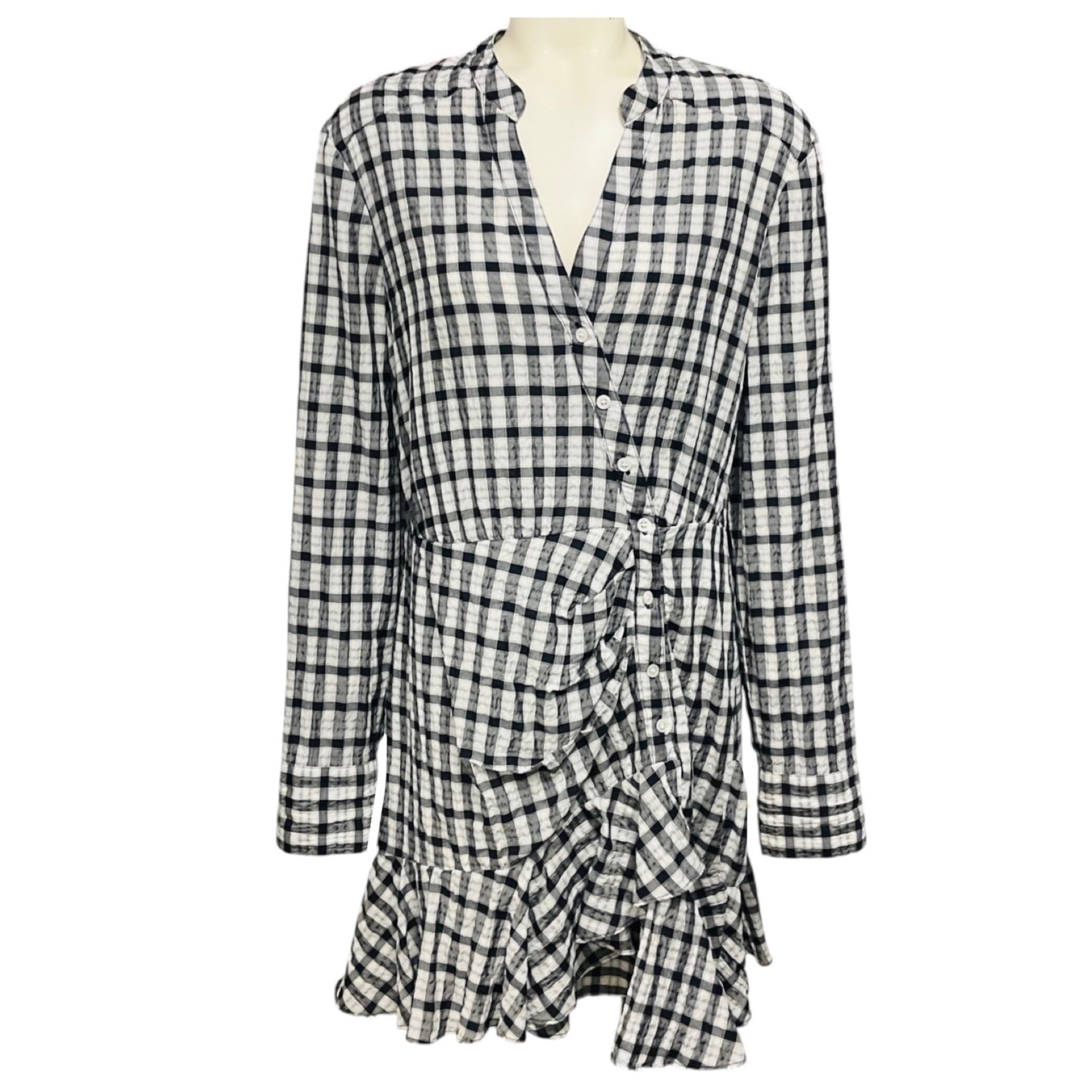 Veronica Beard Jeans Off White / Navy Sherry Plaid Mini Dress