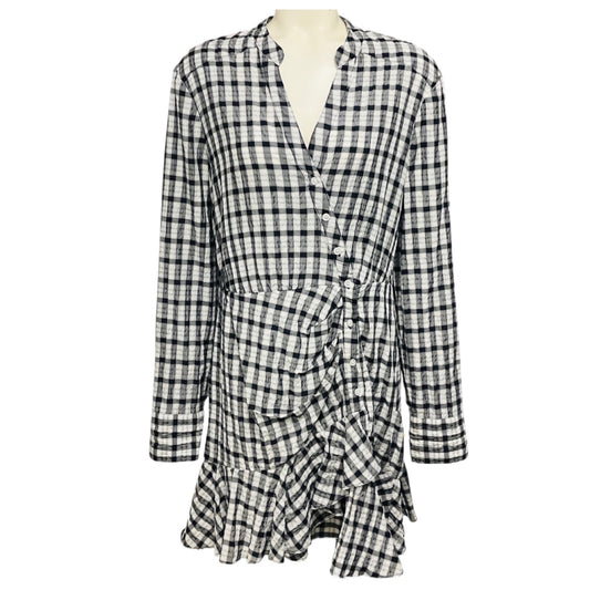 Veronica Beard Jeans Off White / Navy Sherry Plaid Mini Dress