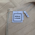 Load image into Gallery viewer, Herve Leger Beige Classic Ribbon Bandage Dress
