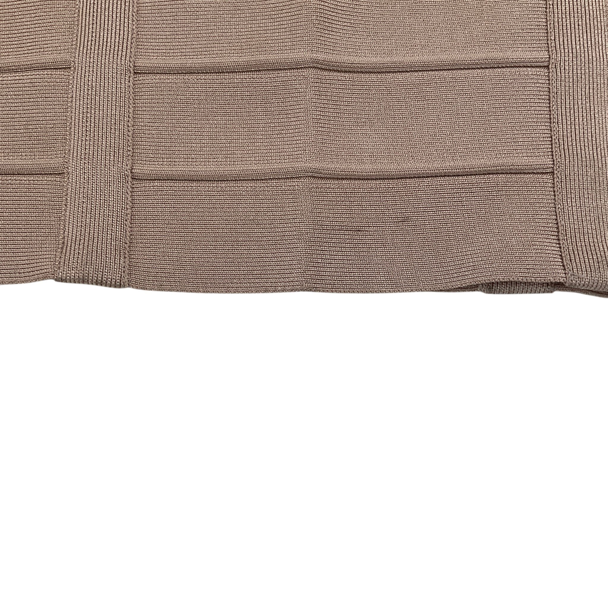 Herve Leger Beige Classic Ribbon Bandage Dress