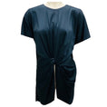 Load image into Gallery viewer, Marni Deep Blue Bonded Viscose Short Sleeved Crew Neck Blouse
