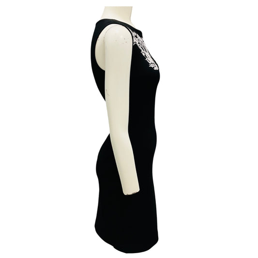 Valentino Black / White Sleeveless Knit Bandage Dress