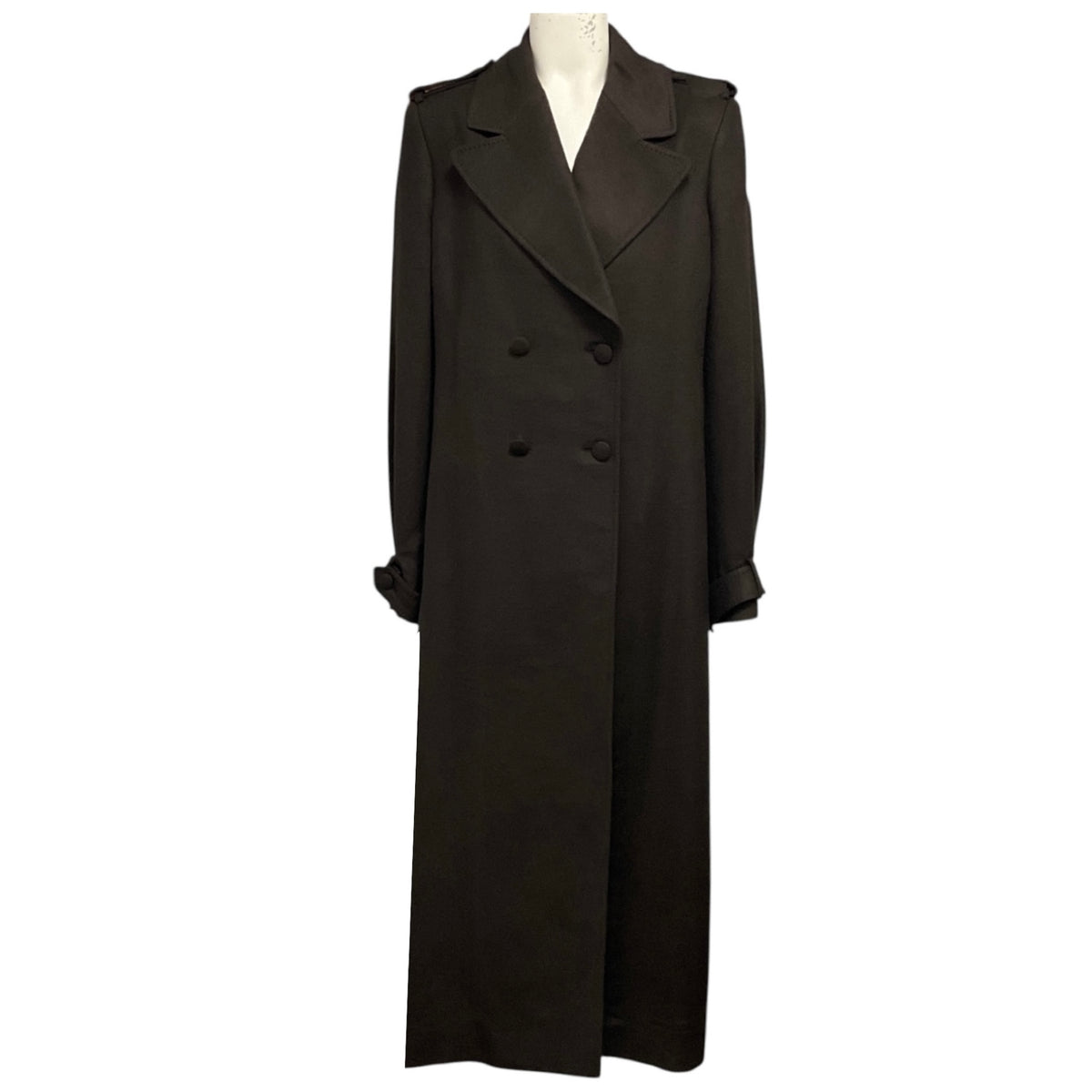 Gabriela Hearst Chocolate Brown Houstt Full Length Double Breasted Tailored Trench Coat