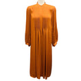 Load image into Gallery viewer, Lafayette 148 New York Copper Pleated Long Sleeved Midi Dress
