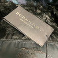 Load image into Gallery viewer, Burberry Prorsum Blue / Black Fur Trimmed Velvet Jacquard Jacket
