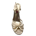 Load image into Gallery viewer, Gucci Gold Metallic Charm Embellished Strappy Leather Sandals

