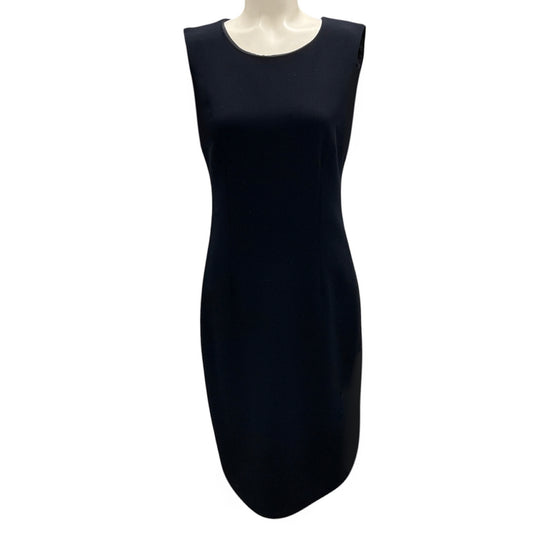 Max Mara Navy Blue Sleeveless Wool Shift Dress