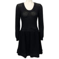 Load image into Gallery viewer, RED Valentino Black Wool Crochet Knit Dress

