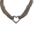 Load image into Gallery viewer, Tiffany & Co. Sterling Silver Multi Strand Mesh Heart Choker Toggle Necklace
