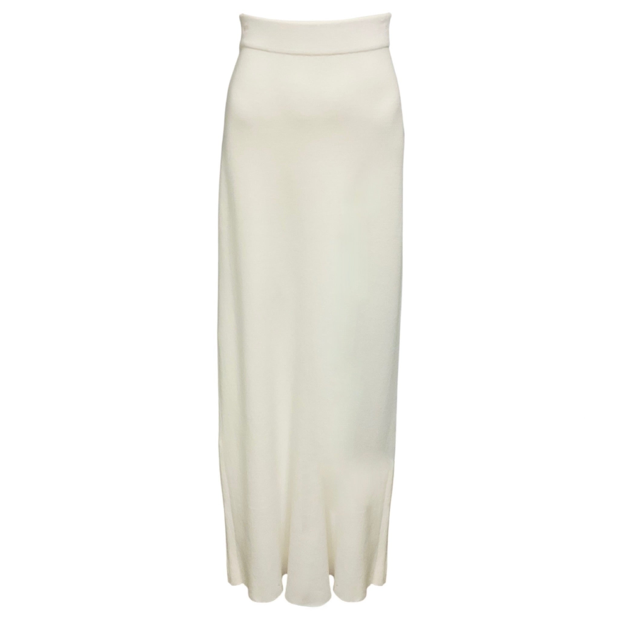Lars Andersson White Full Milano Knit Long Skirt