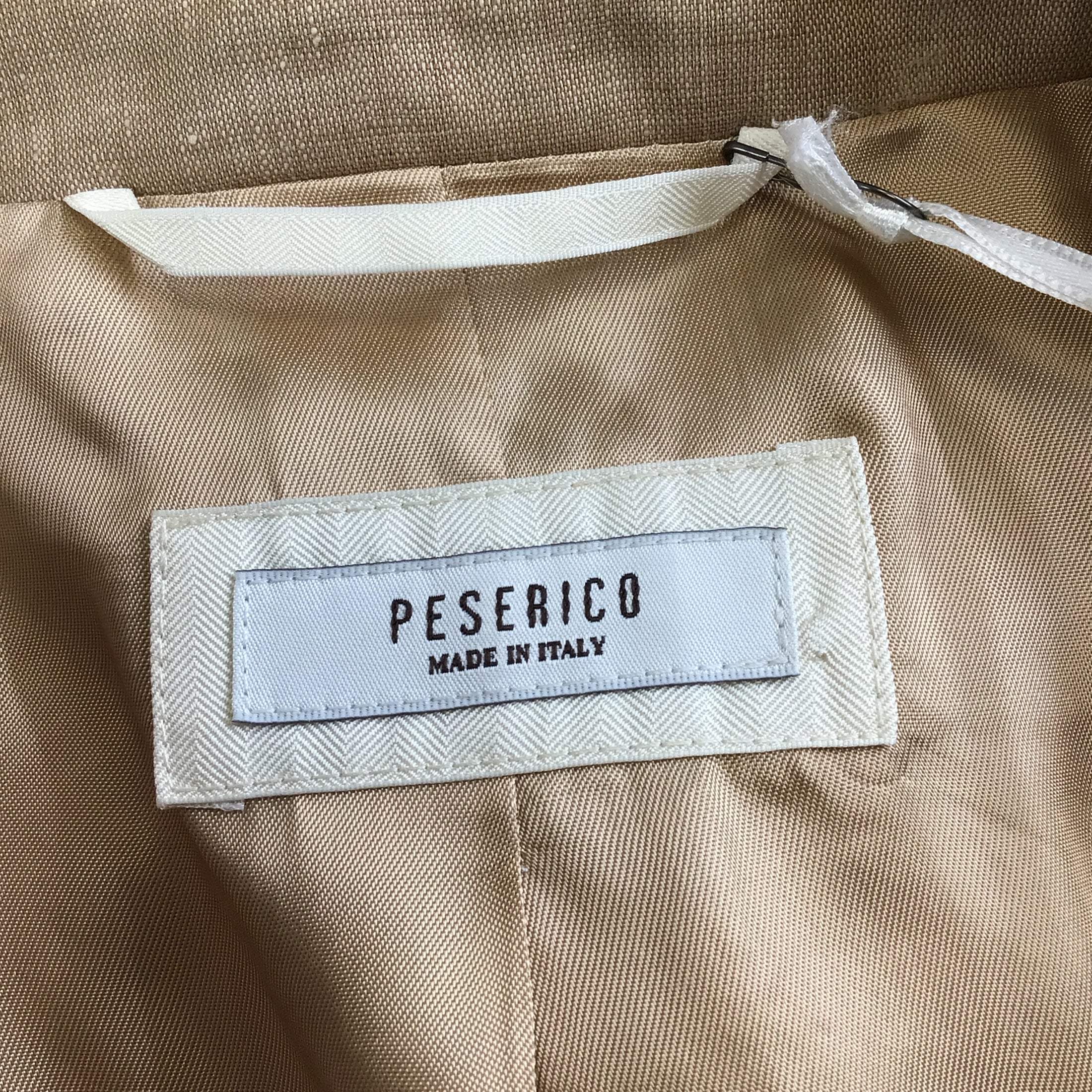 Peserico Tan One-Button Linen Blazer