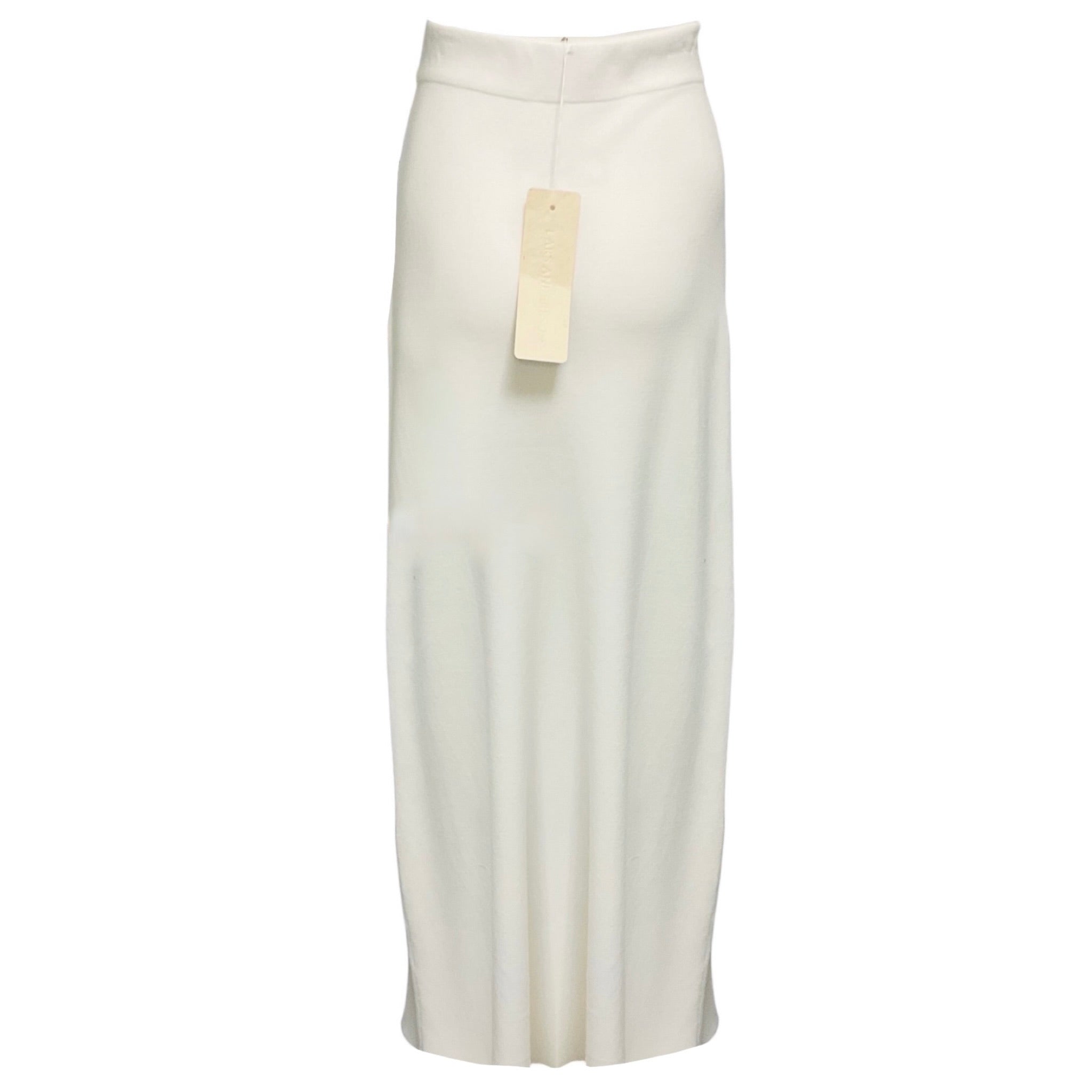 Lars Andersson White Full Milano Knit Long Skirt