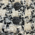 Load image into Gallery viewer, Chanel Ivory / Black / Grey 2009 Ribbon Trimmed Boucle Tweed Skirt
