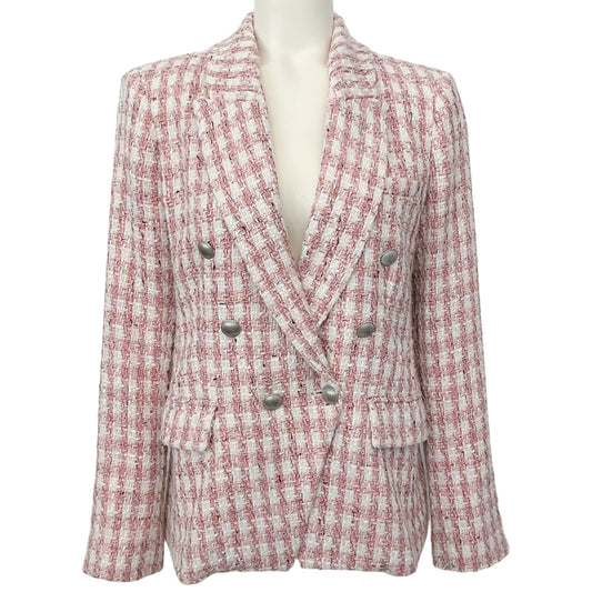 L'Agence Pink / White Kenzie Tweed Blazer
