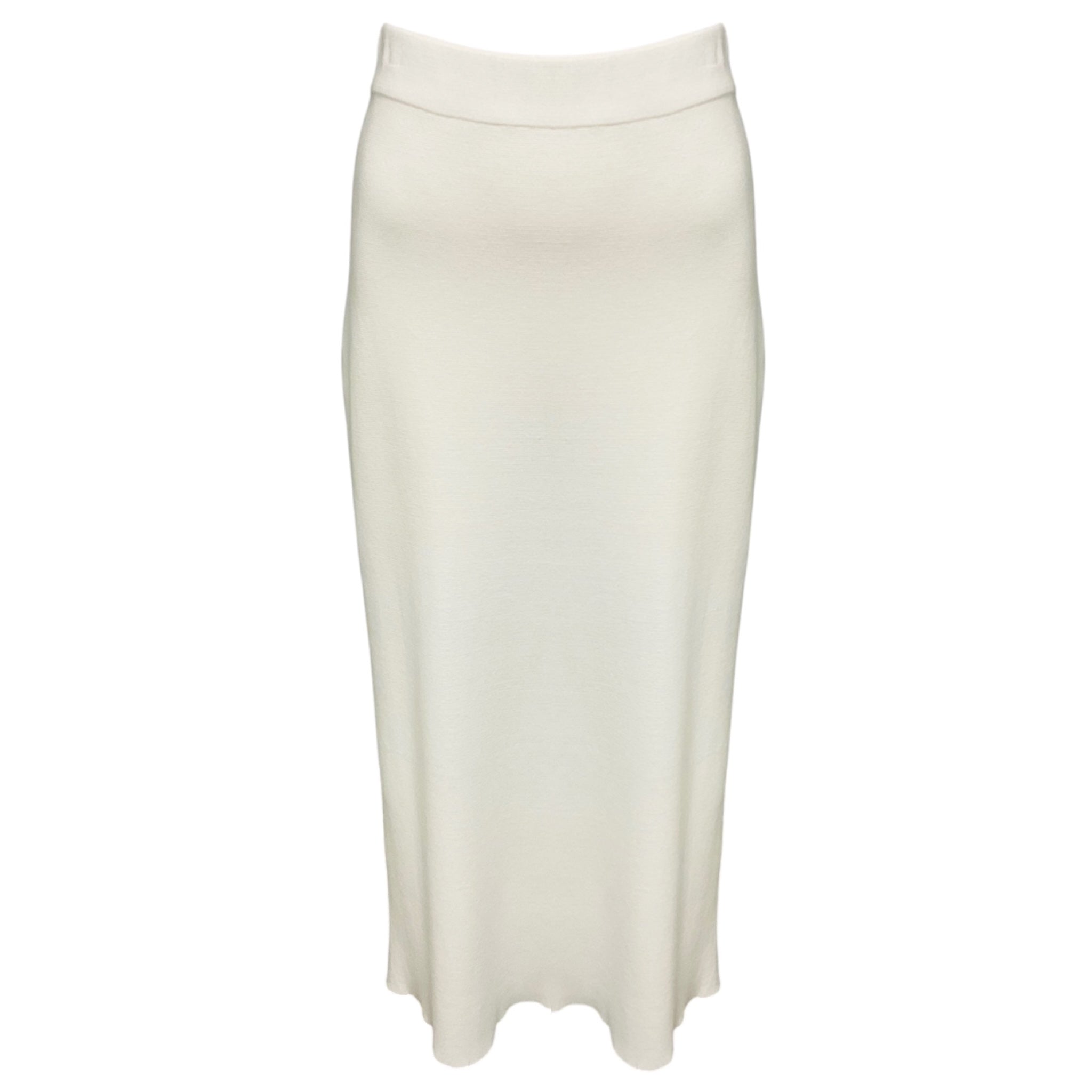 Lars Andersson White Organic Cotton Knit Midi Skirt
