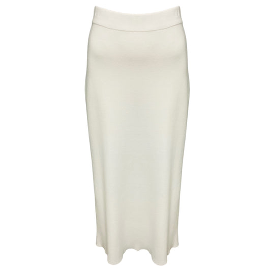Lars Andersson White Organic Cotton Knit Midi Skirt