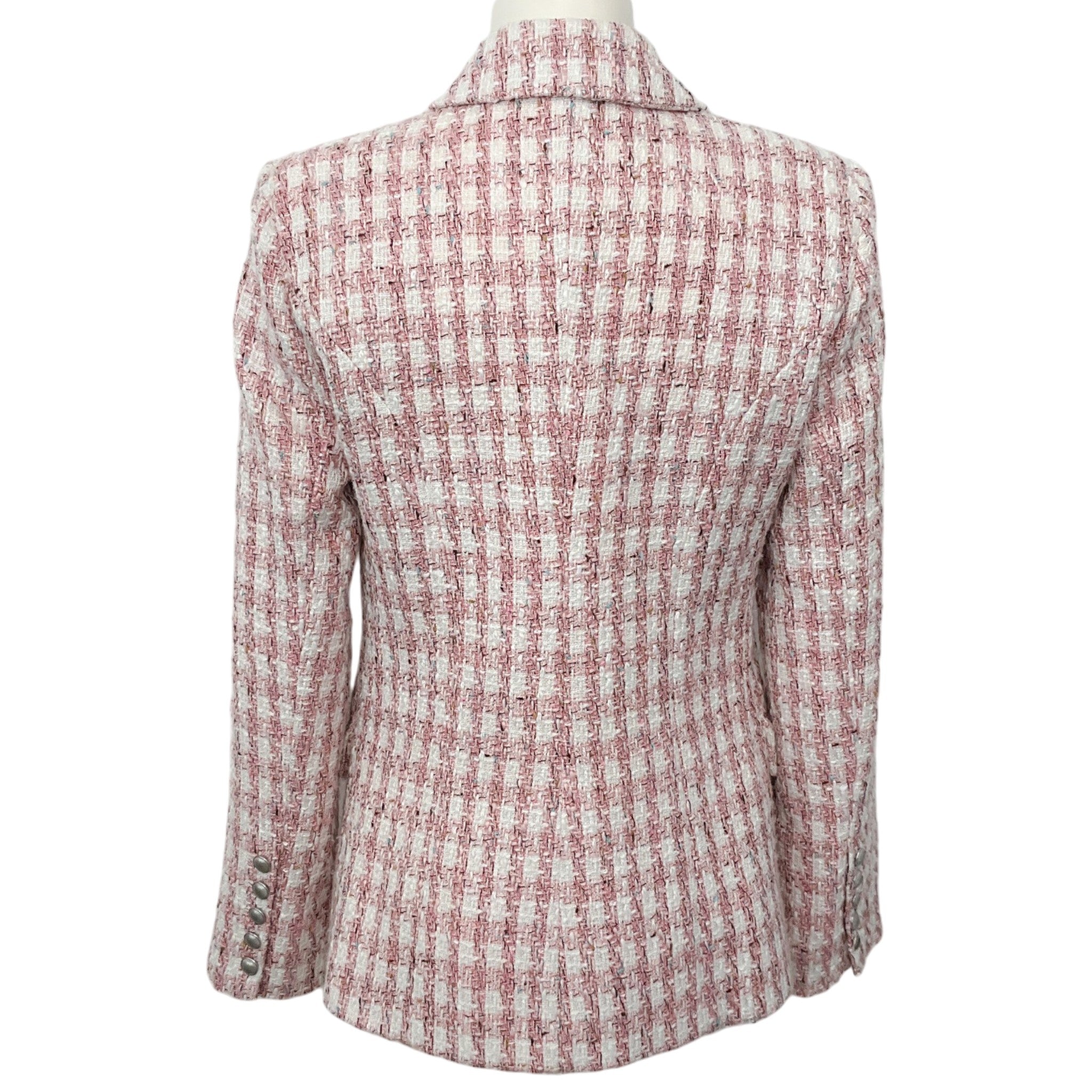 L'Agence Pink / White Kenzie Tweed Blazer