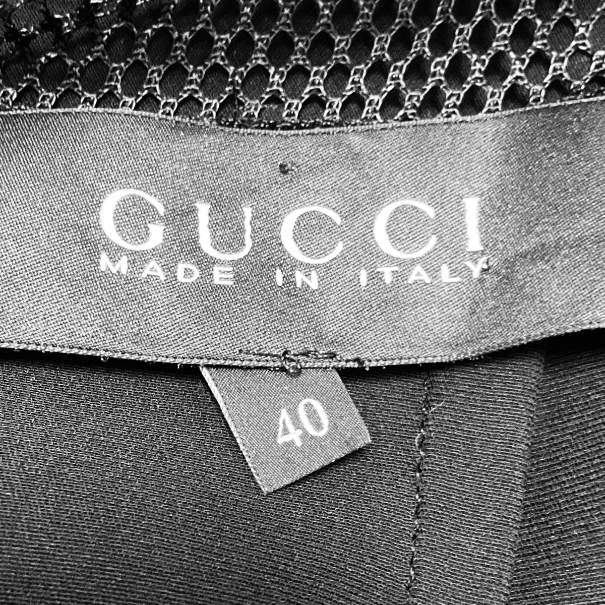 Gucci Black Keyhole Opening Long Sleeved Plunge Back Cocktail Dress