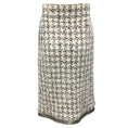 Load image into Gallery viewer, Chanel Ivory / Black / Grey 2009 Ribbon Trimmed Boucle Tweed Skirt
