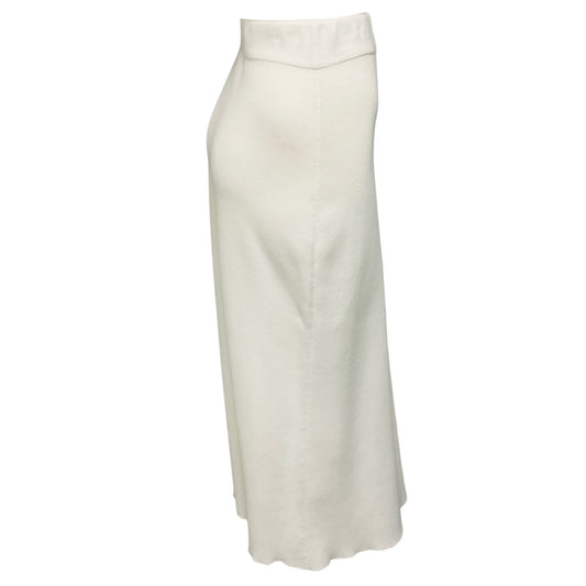 Lars Andersson White Organic Cotton Knit Midi Skirt