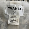 Load image into Gallery viewer, Chanel Ivory / Black / Grey 2009 Ribbon Trimmed Boucle Tweed Jacket
