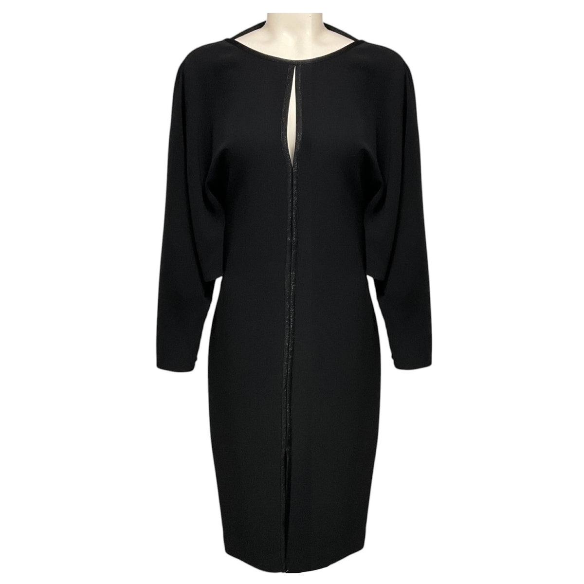 Gucci Black Keyhole Opening Long Sleeved Plunge Back Cocktail Dress