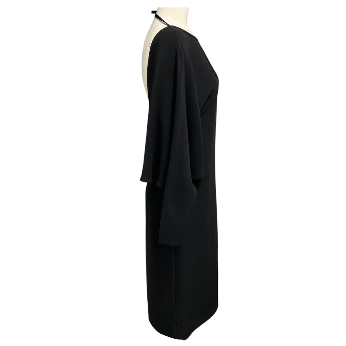Gucci Black Keyhole Opening Long Sleeved Plunge Back Cocktail Dress