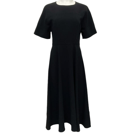 Wallace Black Short Sleeved Dress with Full Skirt
