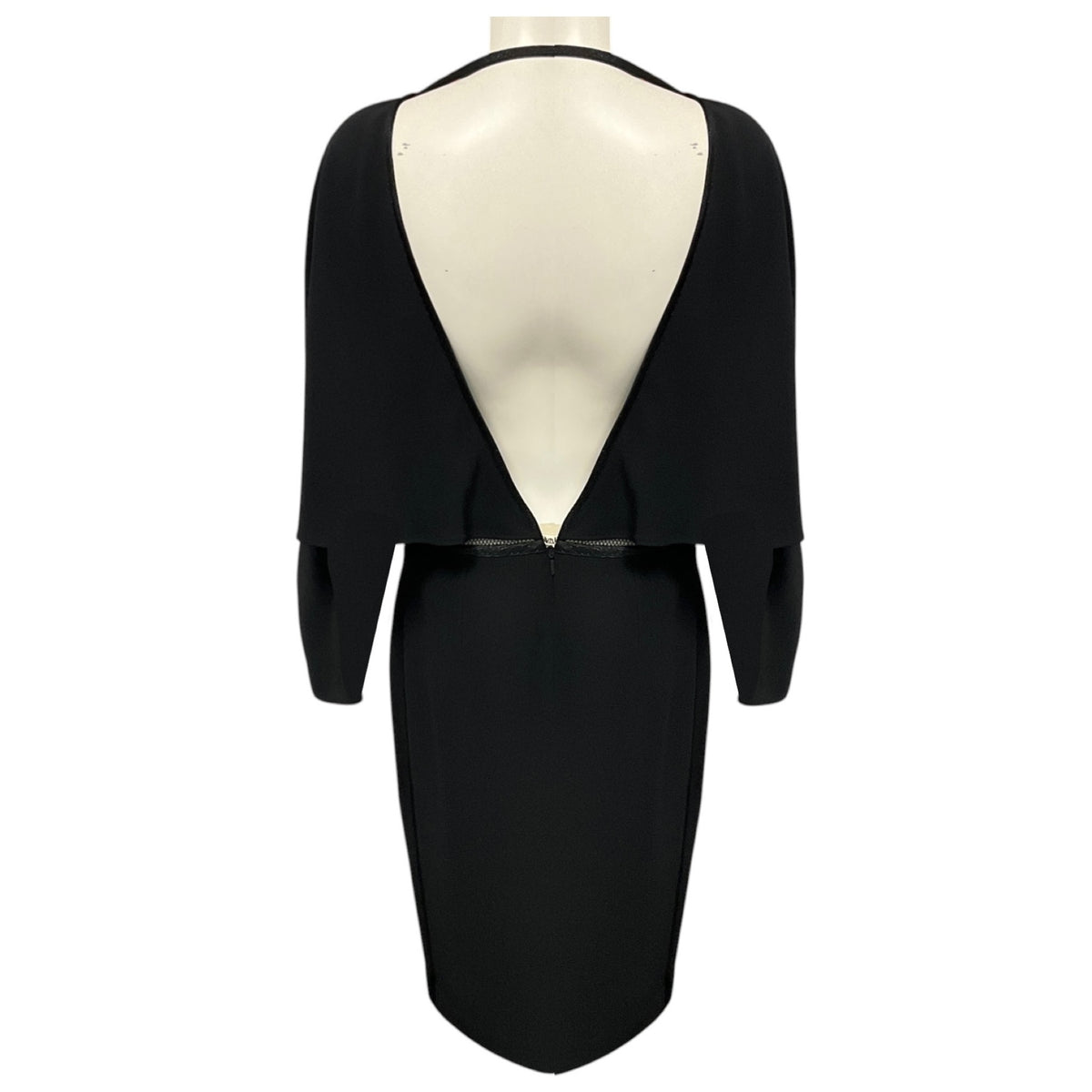 Gucci Black Keyhole Opening Long Sleeved Plunge Back Cocktail Dress