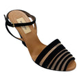 Load image into Gallery viewer, Valentino Black / Nude Suede and Mesh Tulle Ankle Strap Wedge Sandals
