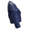 Load image into Gallery viewer, Susan Bender Blue Cropped Collarless Full Zip Leather Jacket
