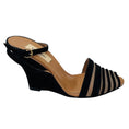Load image into Gallery viewer, Valentino Black / Nude Suede and Mesh Tulle Ankle Strap Wedge Sandals
