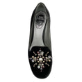 Load image into Gallery viewer, Rene Caovilla Grey Pearl and Crystal Embellished Velvet Loafers
