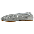 Load image into Gallery viewer, Freda Salvador Silver Leather Riley Woven Round Toe Flats

