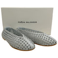 Load image into Gallery viewer, Freda Salvador Silver Leather Riley Woven Round Toe Flats
