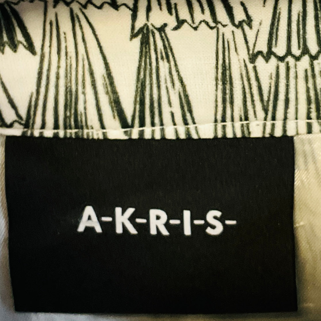 Akris White / Black Printed Cotton Midi Skirt