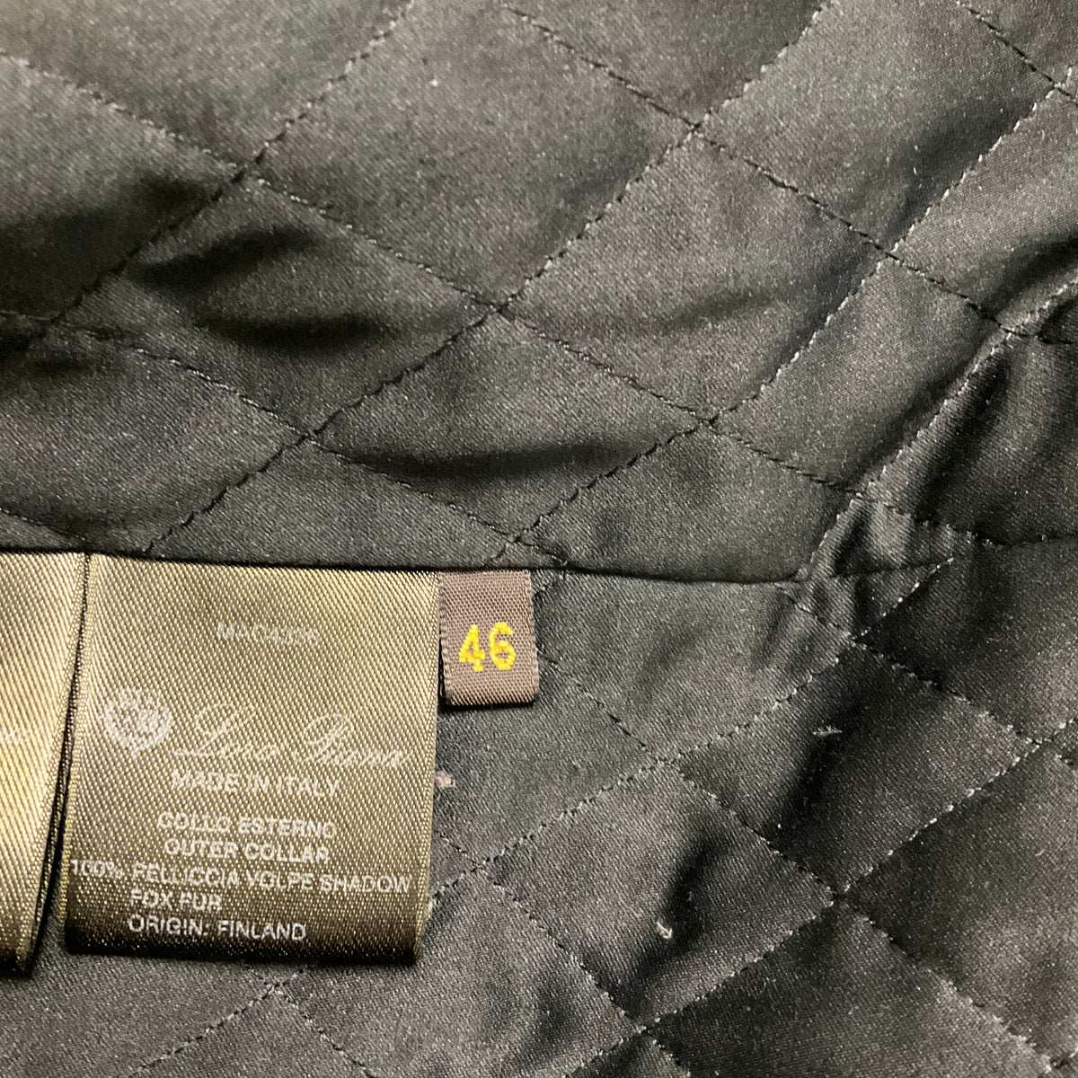 Loro Piana Black Storm System Rain & Wind Protection Cashmere Coat with Fox Fur Collar