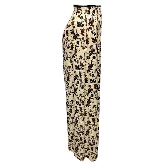 Raquel Allegra Cream Flower Trapeze Pant