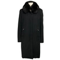 Load image into Gallery viewer, Loro Piana Black Storm System Rain & Wind Protection Cashmere Coat with Fox Fur Collar
