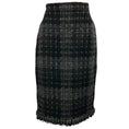 Load image into Gallery viewer, Chanel Black / Charcoal Grey / Silver / Gold Metallic 2008 Wool Tweed Skirt
