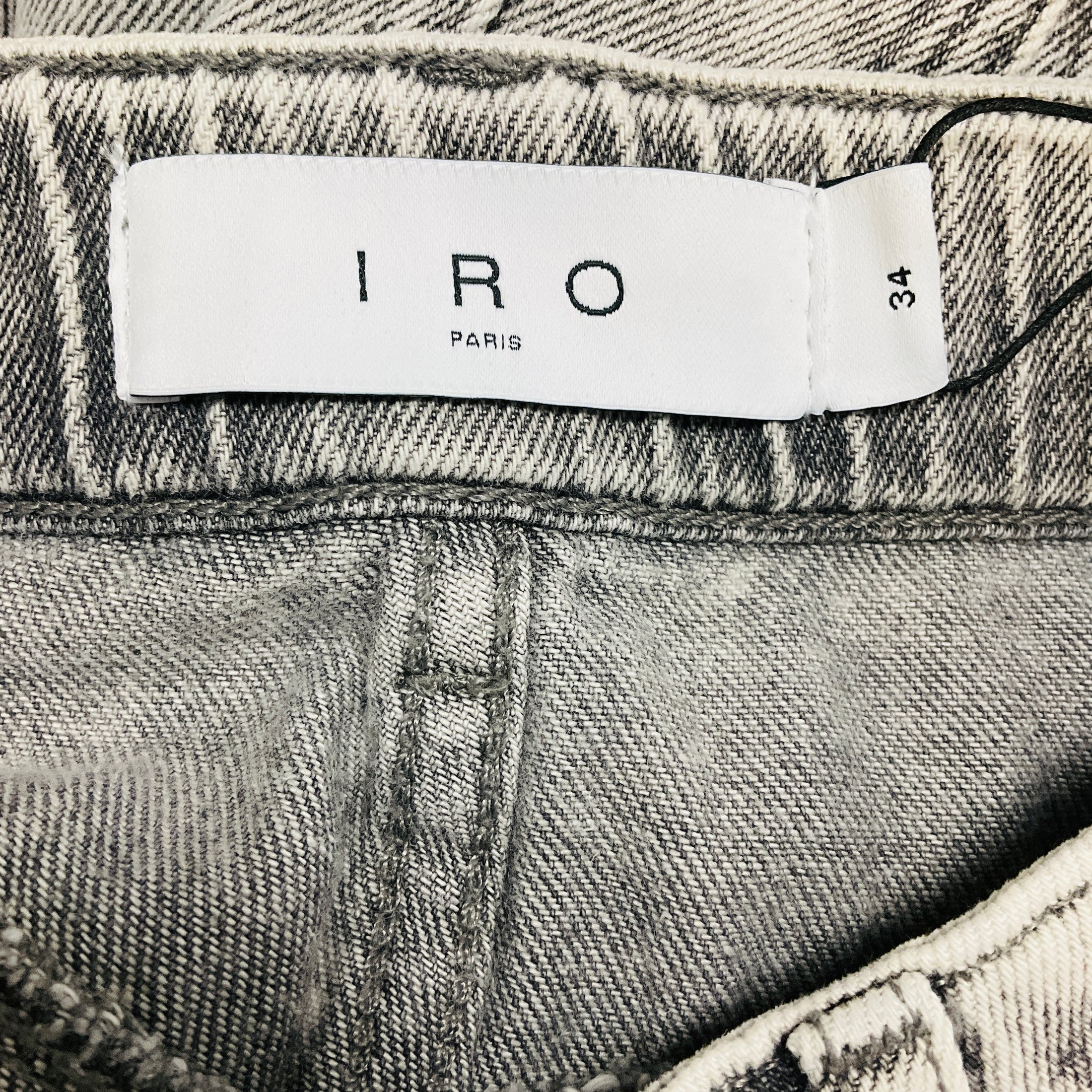 Iro Mixed Grey Andreea Button Side Wide Leg Jeans