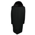 Load image into Gallery viewer, Loro Piana Black Storm System Rain & Wind Protection Cashmere Coat with Fox Fur Collar
