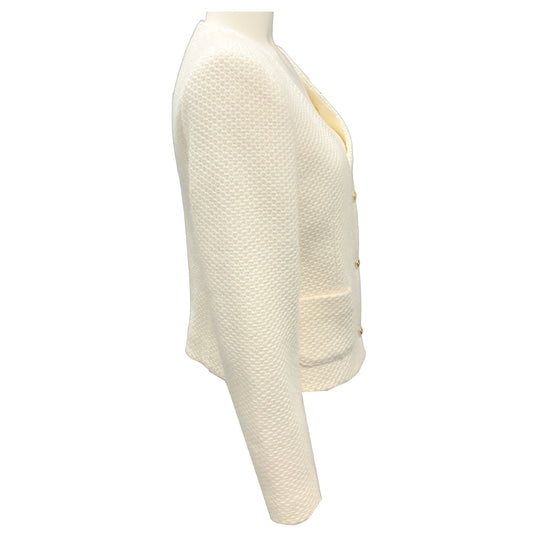 Anine Bing Ivory Annita Button Front Tweed Jacket