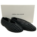 Load image into Gallery viewer, Freda Salvador Black Leather Riley Woven Round Toe Flats
