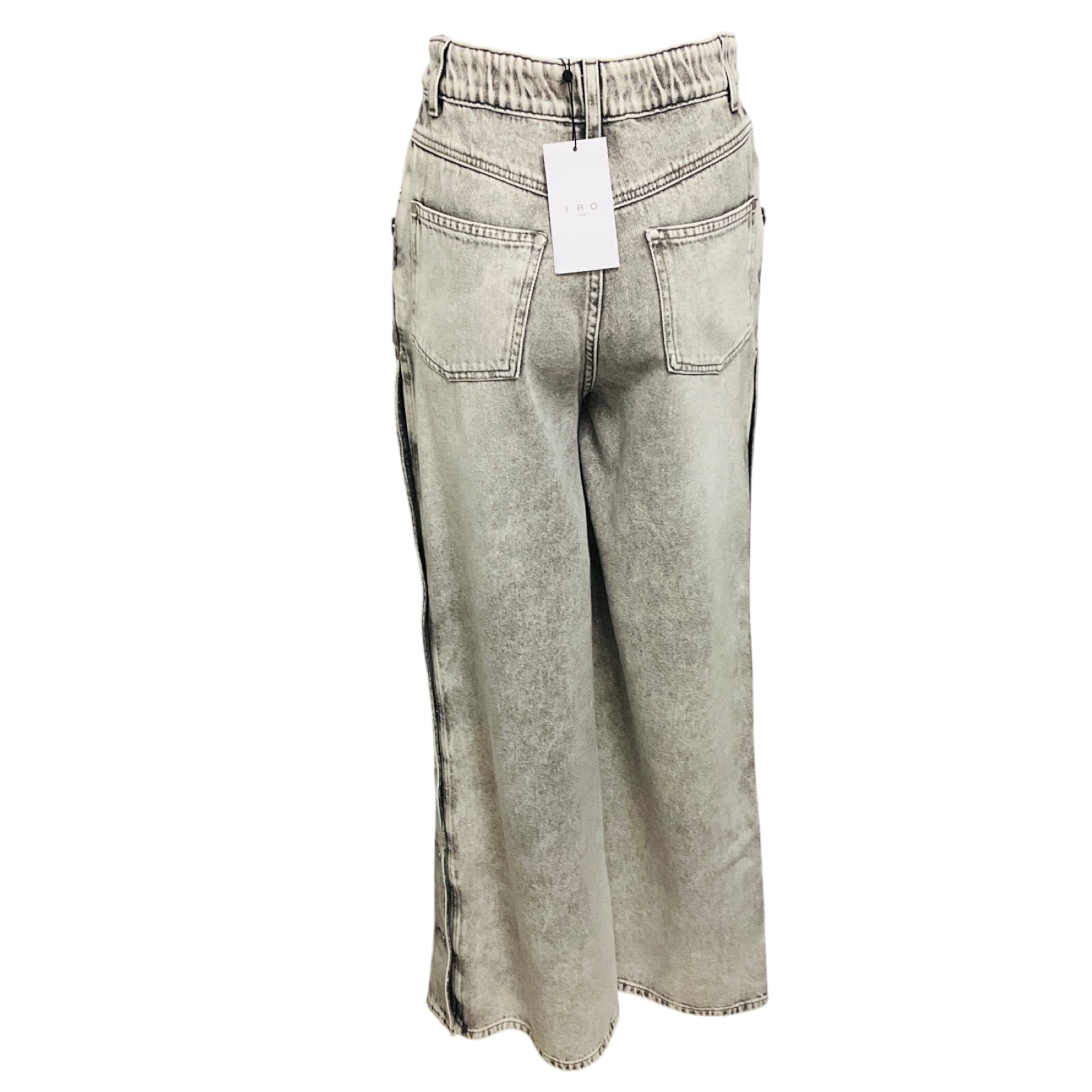 Iro Mixed Grey Andreea Button Side Wide Leg Jeans