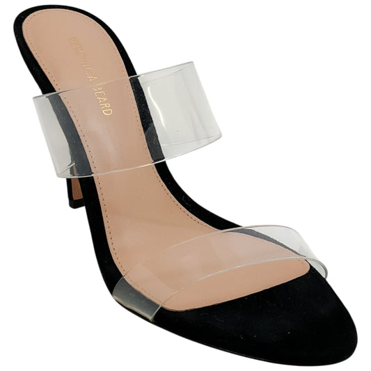Veronica Beard Black Suede / PVC Asha Sandals
