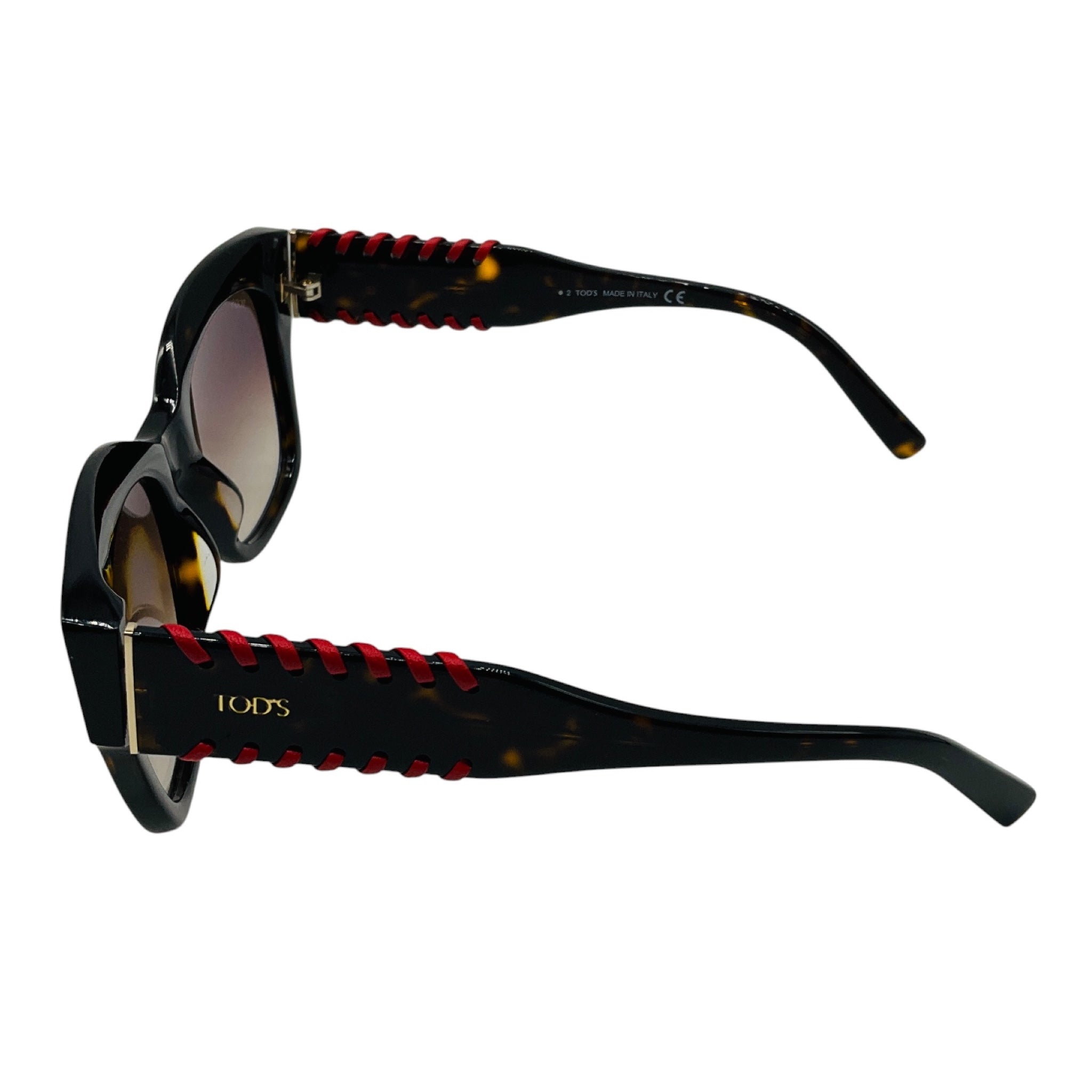 Tod's Dark Havana / Red Butterfly Sunglasses